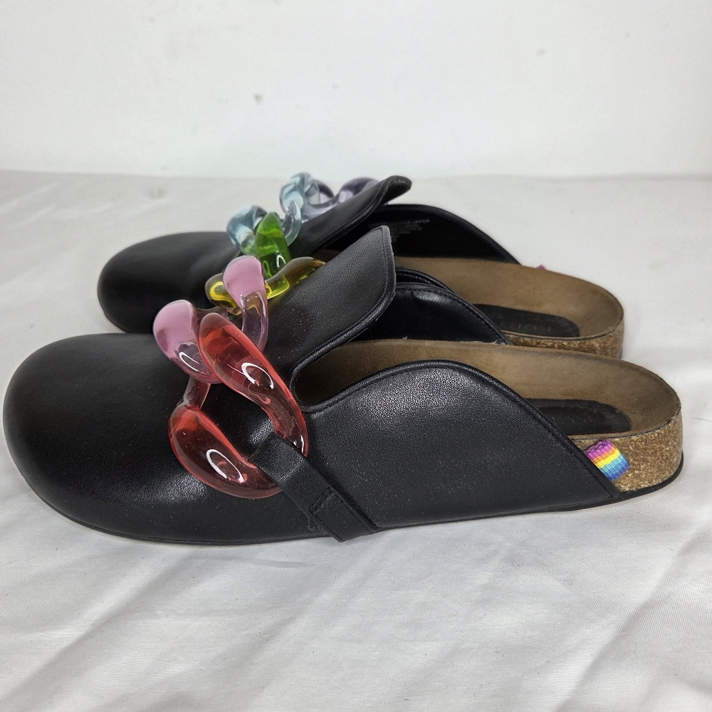 Kurt Geiger Size Ozark Rainbow Chain Mules Slider Clogs In Black - Picture 7 of 9